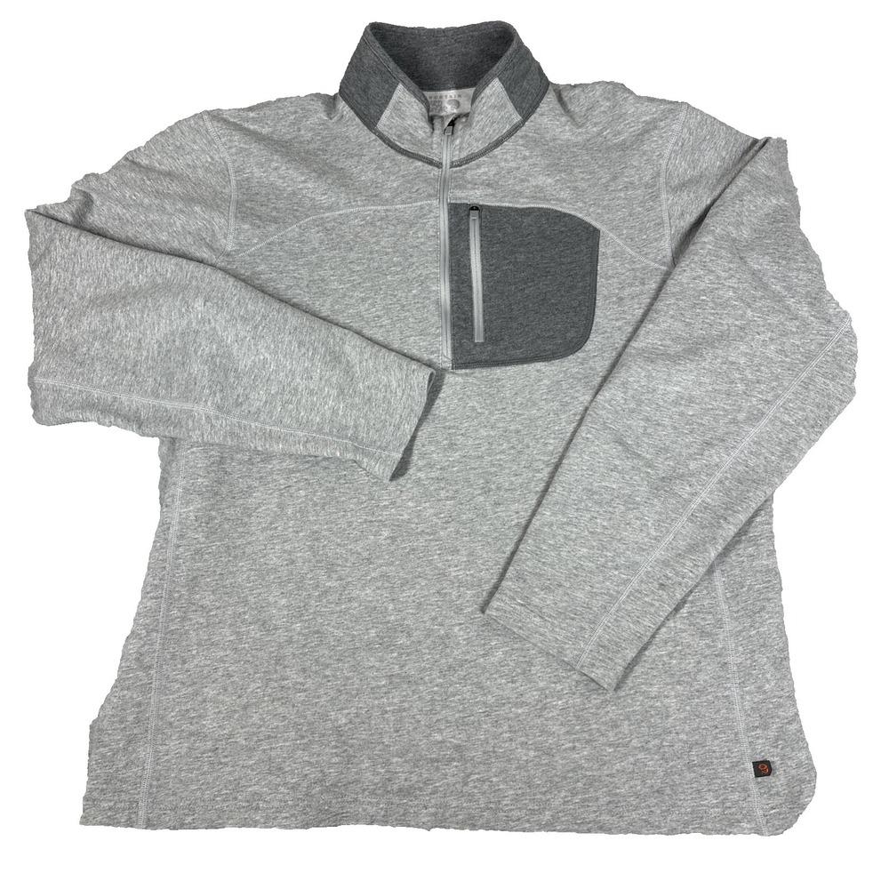 Mountain Hardwear 1/4‎ Zip Sweatshirt Men's XL Gray Fleece Sweater Pullover